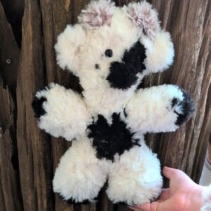 Plush White and Black Crochet Cow handmade 😍